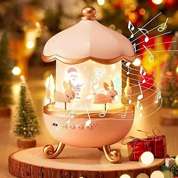 Galaxy Bunny Carousel Star Projector with 6 Films & Rechargeable Battery | Kids Night Light & Room Decor Gift for Boys & Girls