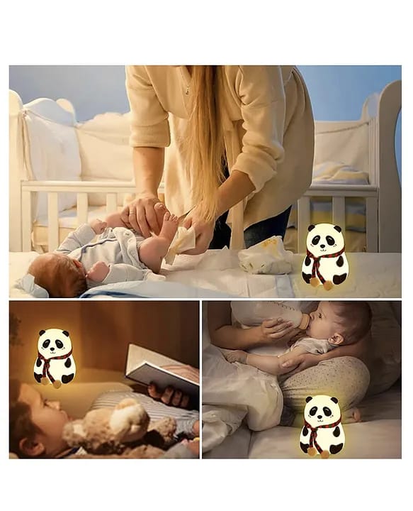 Cute Panda Night Lamp | Touch Silicone Lamp with 7-Color Changing LED