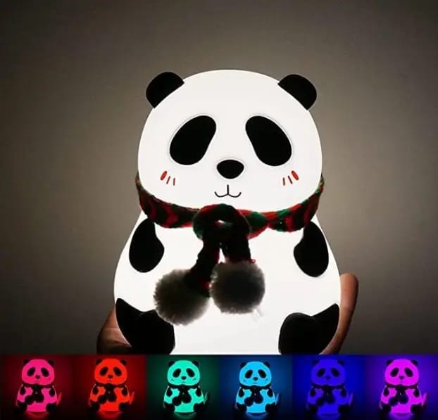 Cute Panda Night Lamp | Touch Silicone Lamp with 7-Color Changing LED
