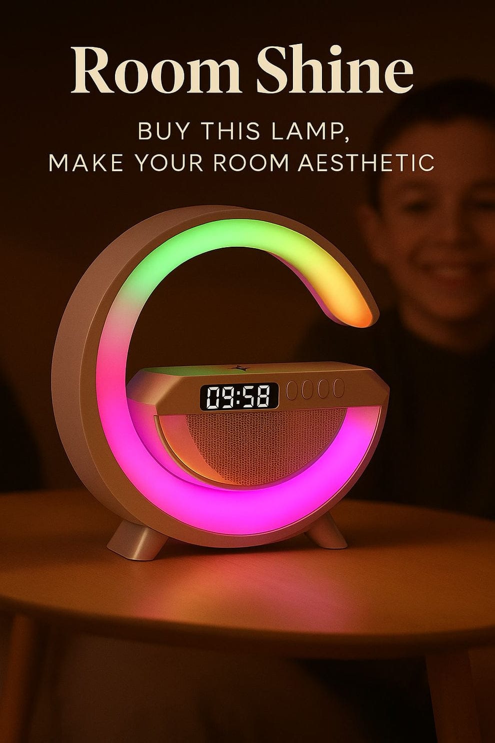 G-Shape Speaker Lamp-3 in 1 Night Light Bluetooth Speakers