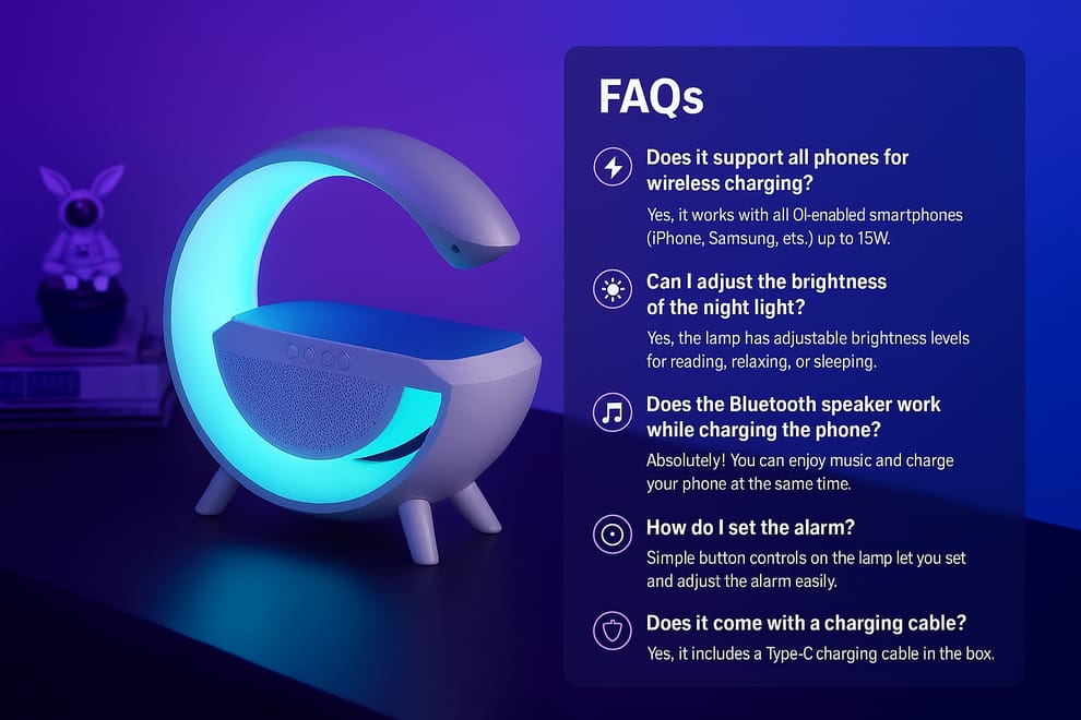 G-Shape Speaker Lamp-3 in 1 Night Light Bluetooth Speakers