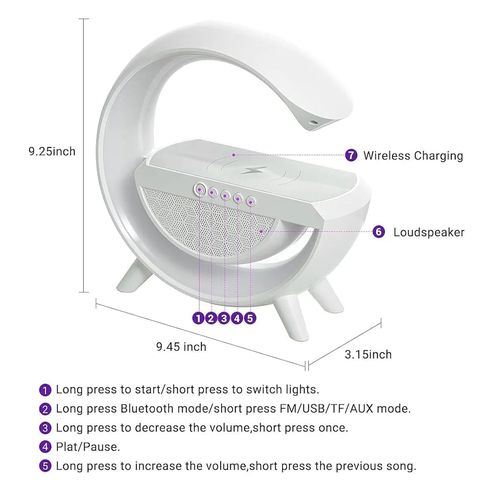 G-Shape Speaker Lamp-3 in 1 Night Light Bluetooth Speakers