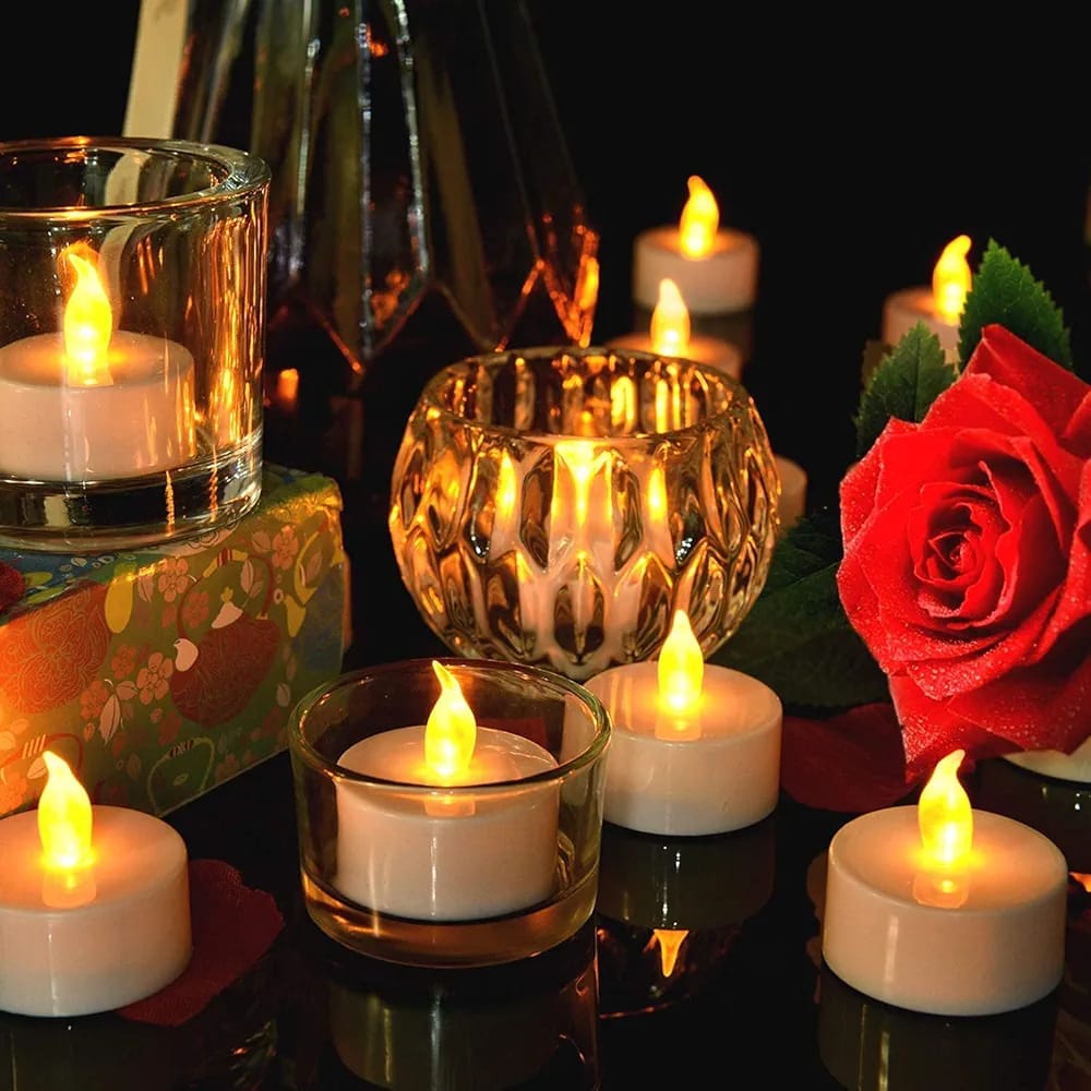 Flameless Led Tea Light Candles for Home Decor (pack of 24)