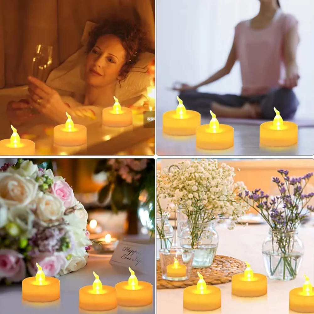 Flameless Led Tea Light Candles for Home Decor (pack of 24)