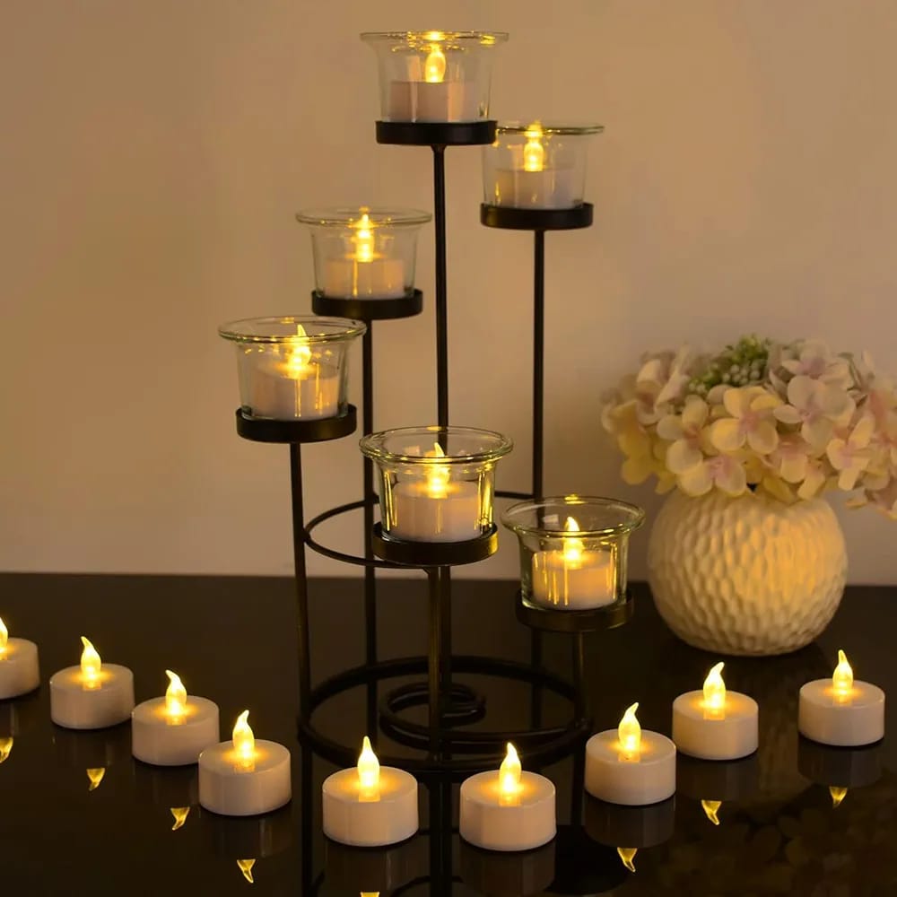 Flameless Led Tea Light Candles for Home Decor (pack of 24)
