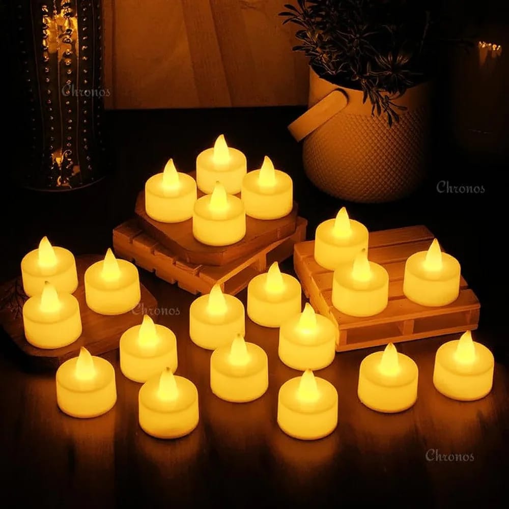 Flameless Led Tea Light Candles for Home Decor (pack of 24)