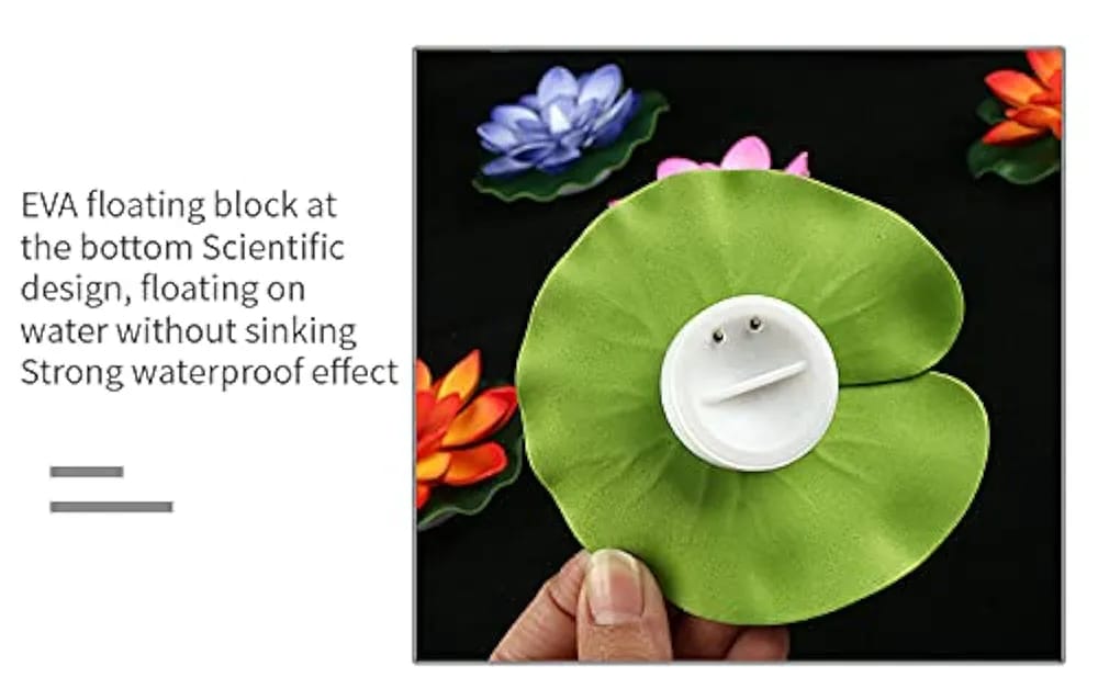 Multi Color Floating Lotus Flower Shape Floating LED Candles (Pack of 6)