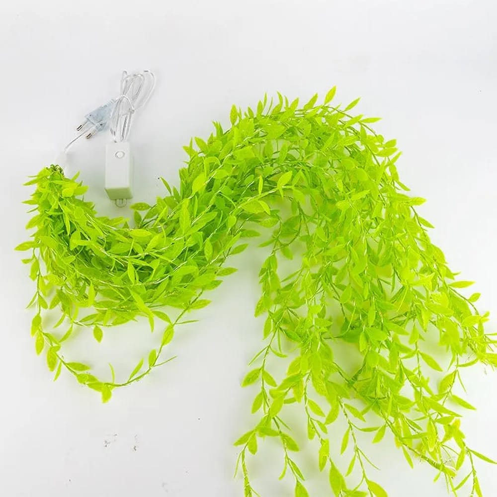 Artificial Leaf Curtain LED String Light, 180 LEDs, 8 Modes, Remote Control