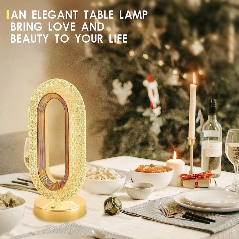 Luxury Crystal LED Table Lamp-3 Colors Dimmable with Touch