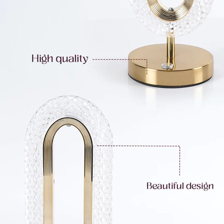 Luxury Crystal LED Table Lamp-3 Colors Dimmable with Touch