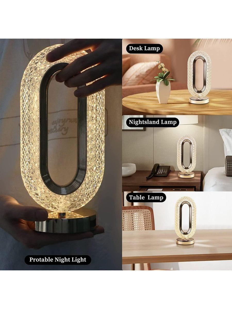 Luxury Crystal LED Table Lamp-3 Colors Dimmable with Touch
