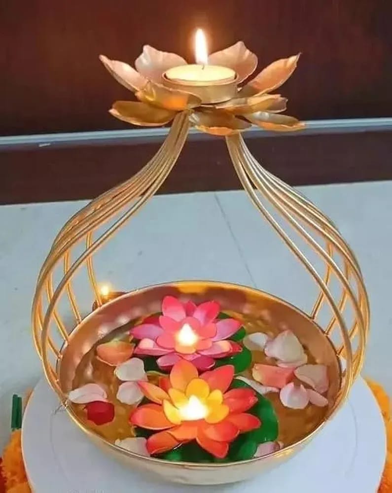 Multi Color Floating Lotus Flower Shape Floating LED Candles (Pack of 6)