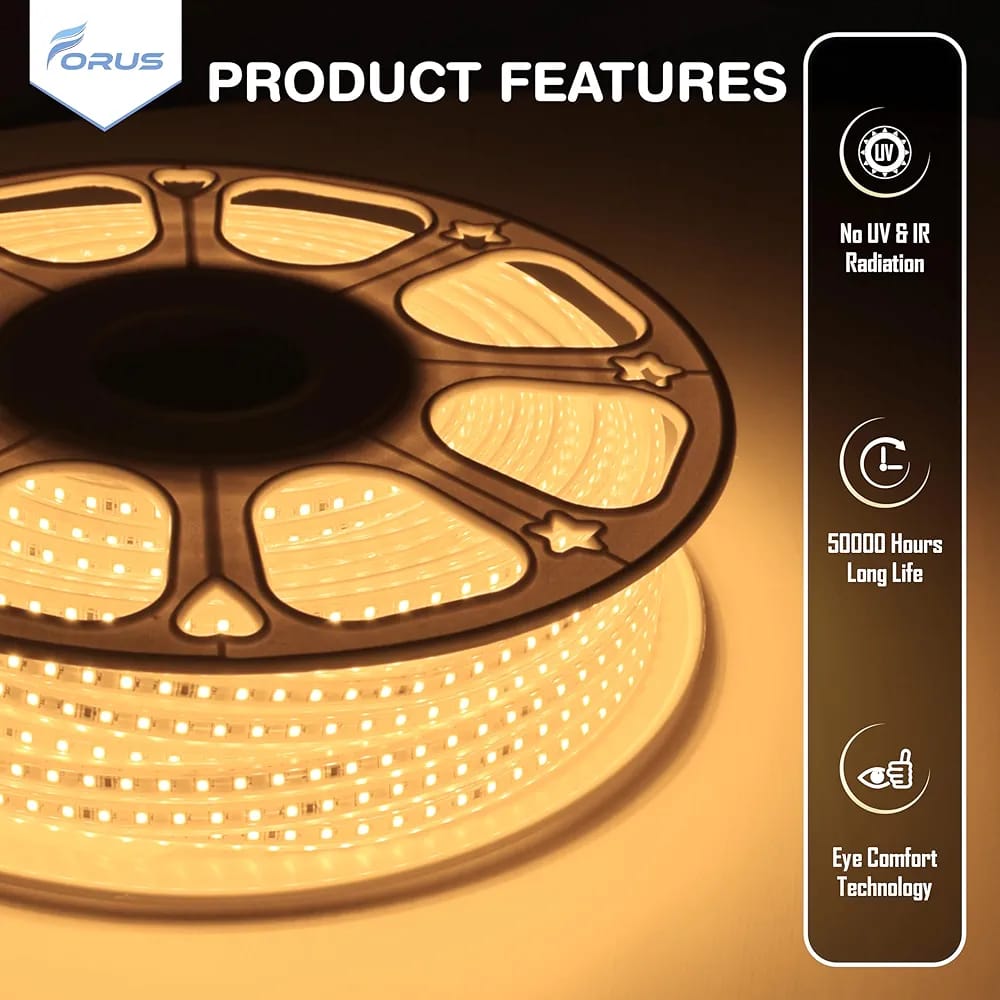 LED Rope Strip Light 5 Meters, Outdoor Waterproof Decorative Cove Lights for Ceiling, Balcony, Home Decor, Interior Decoration