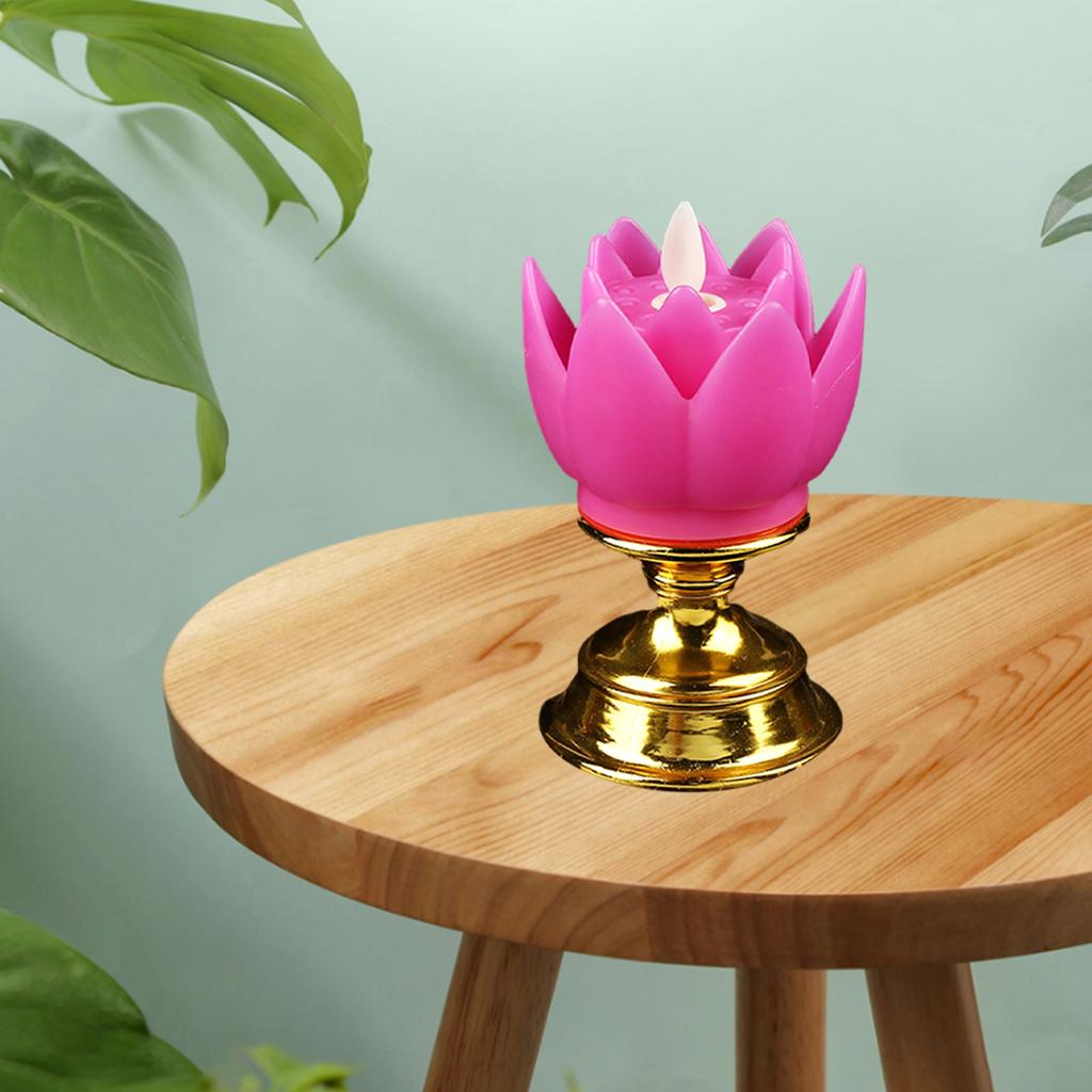 Lotus Lamp Solemn Holy Buddhist light for Outdoor Decorative Shrine Purple