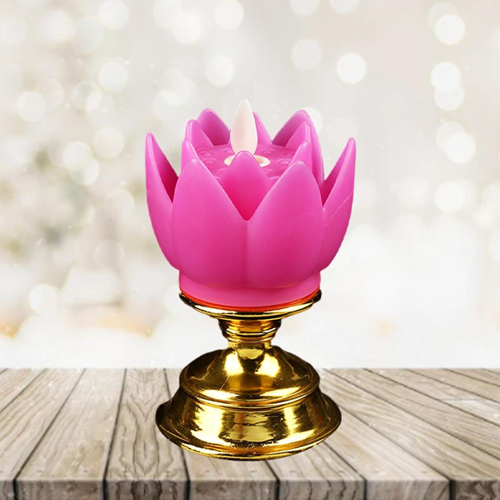 Lotus Lamp Solemn Holy Buddhist light for Outdoor Decorative Shrine Purple