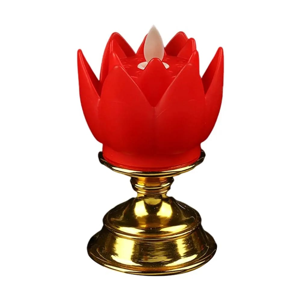 Lotus Lamp Solemn Holy Buddhist light for Outdoor Decorative Shrine Purple