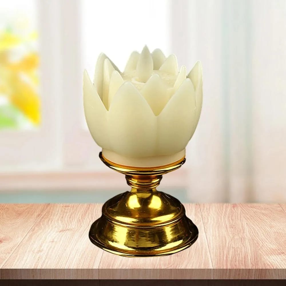 Lotus Lamp Solemn Holy Buddhist light for Outdoor Decorative Shrine Purple