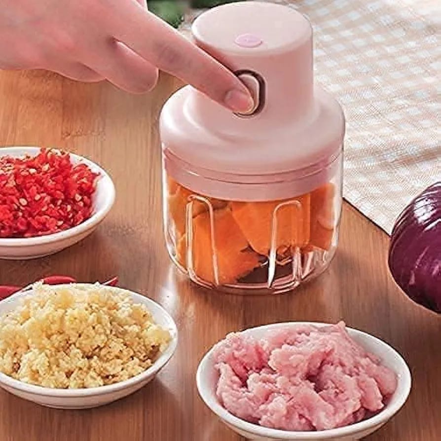 Multifunctional Electric Vegetable Cutter Set Mini Wireless Food Vegetable Chopper for Garlic USB-Rechargeable Chopper (Set of 1)