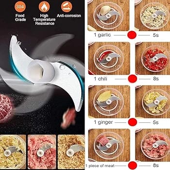 Multifunctional Electric Vegetable Cutter Set Mini Wireless Food Vegetable Chopper for Garlic USB-Rechargeable Chopper (Set of 1)