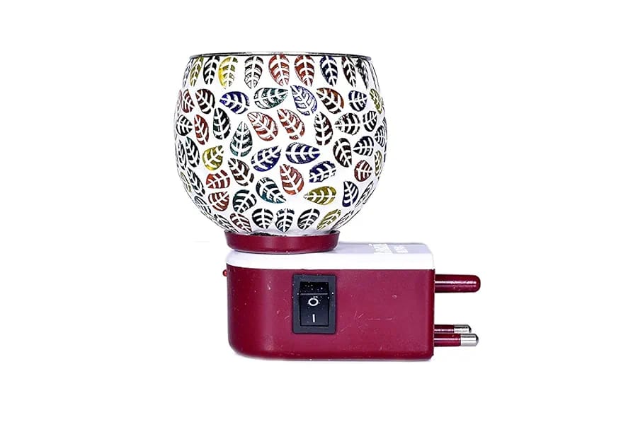 Kapur Dani Electrical Camphor Diffuser. Glass Kapoor Dani & Essential Oil Diffuser with On Off Switch