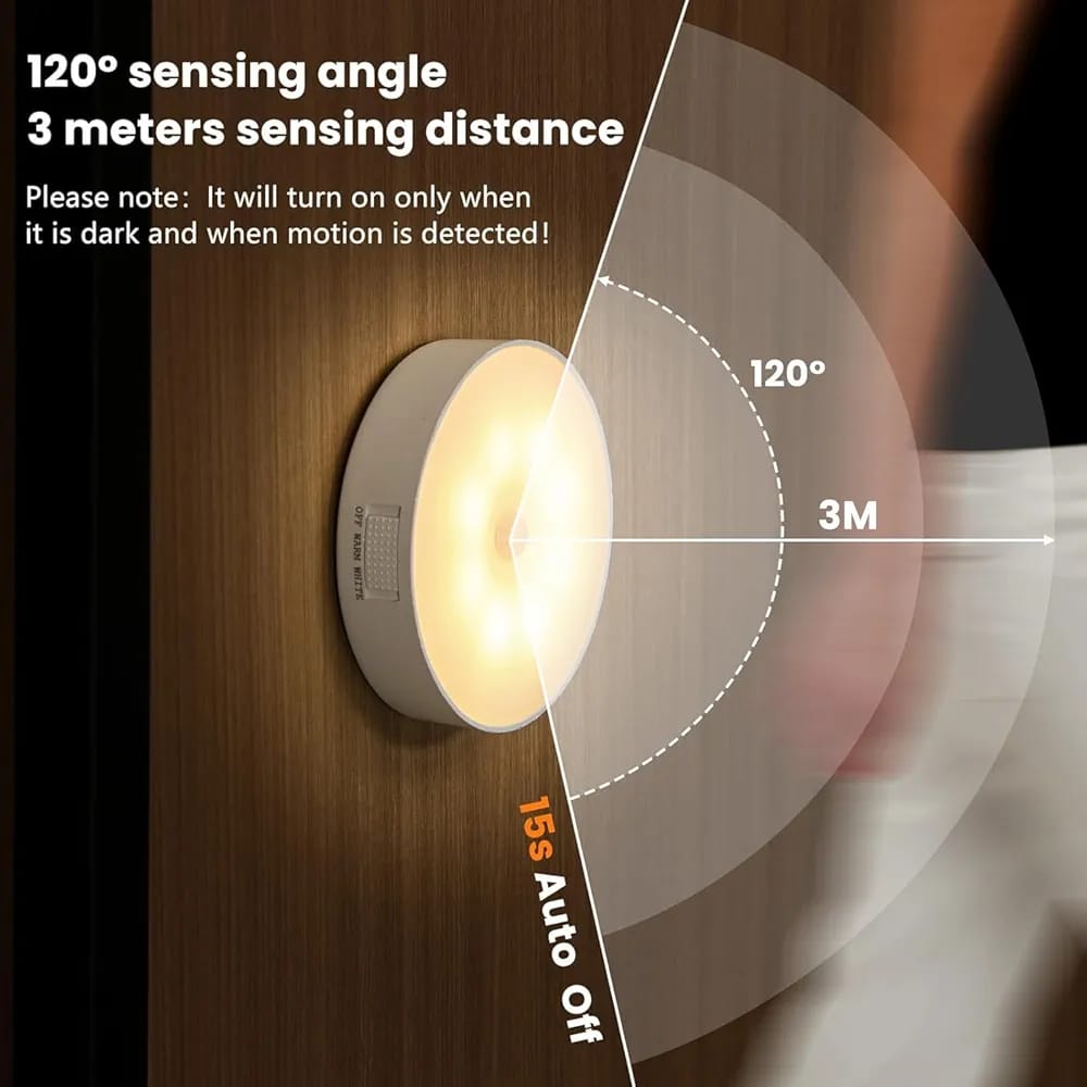 Motion Sensor Light for Home with USB Charging Wireless Self Adhesive LED Body Induction Lamp Sensor Light for Wardrobe Lights Sensor Night Light(SET OF 2)