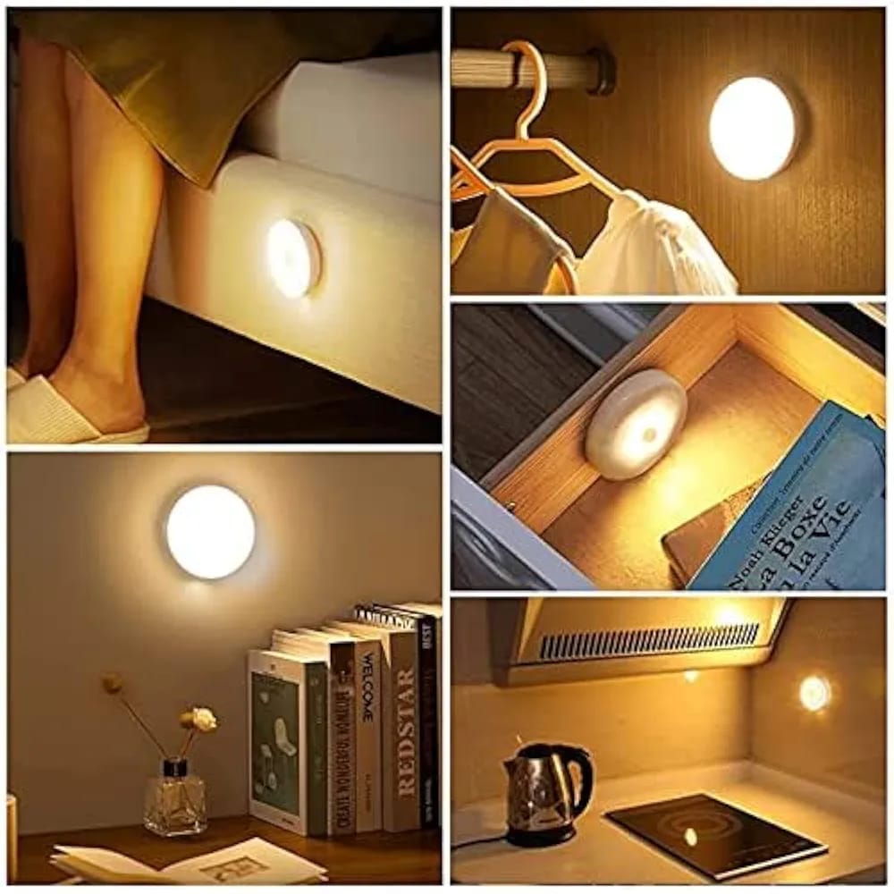 Motion Sensor Light for Home with USB Charging Wireless Self Adhesive LED Body Induction Lamp Sensor Light for Wardrobe Lights Sensor Night Light(SET OF 2)