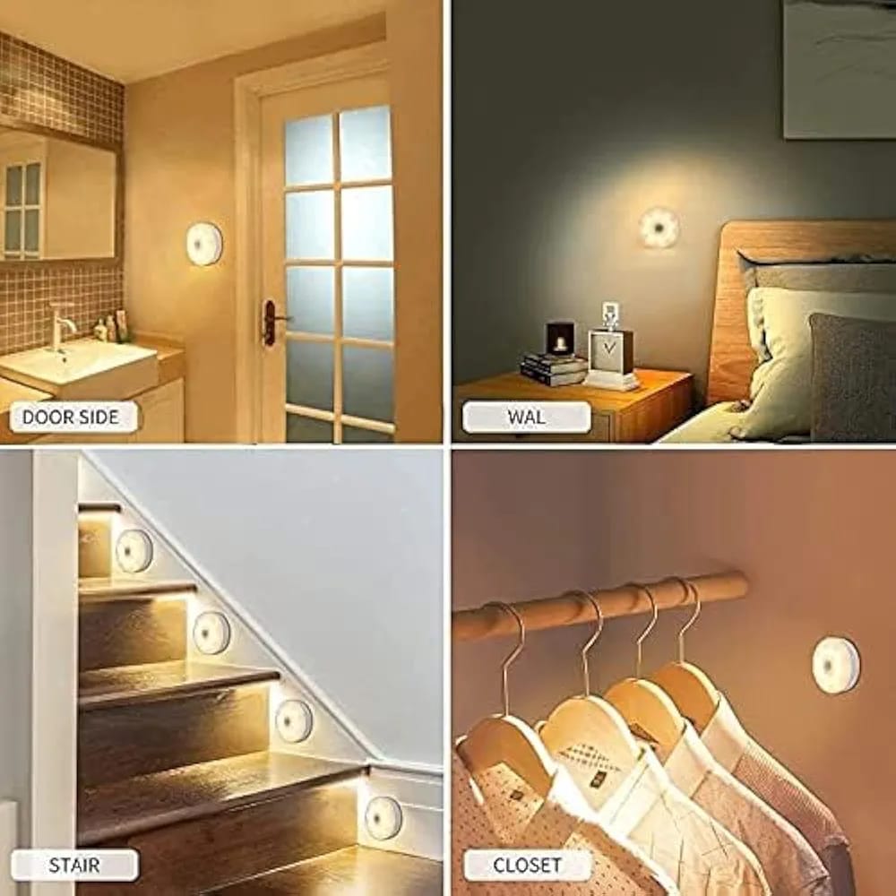 Motion Sensor Light for Home with USB Charging Wireless Self Adhesive LED Body Induction Lamp Sensor Light for Wardrobe Lights Sensor Night Light(SET OF 2)