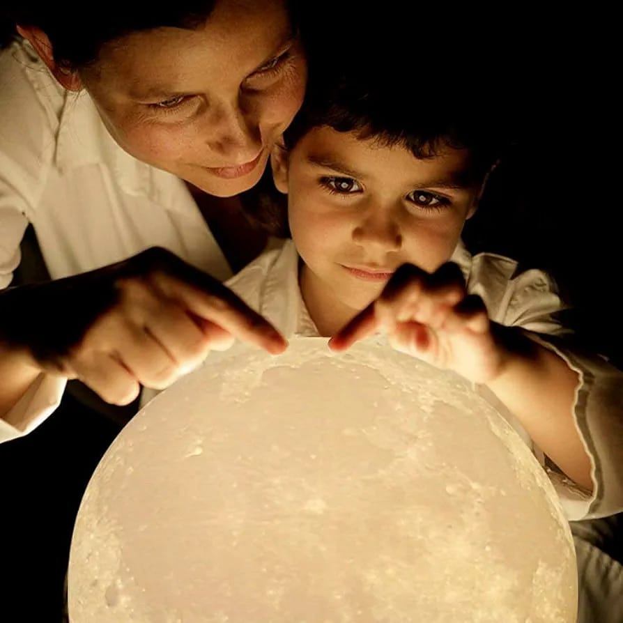 3D Moon Light lamp 7 Multi Colors Changing Touch Sensor for Adult and Kids with Wooden Stand