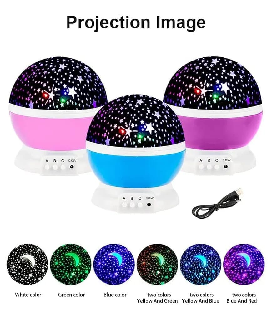 Star Master Galaxy Night Projector Lamp 360° Rotating Led Starry Light with Moon, Ocean Wave & Astronaut Effects