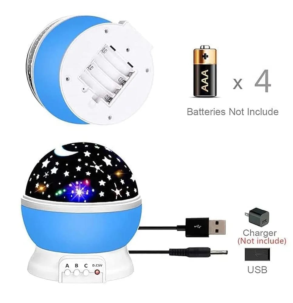 Star Master Galaxy Night Projector Lamp 360° Rotating Led Starry Light with Moon, Ocean Wave & Astronaut Effects