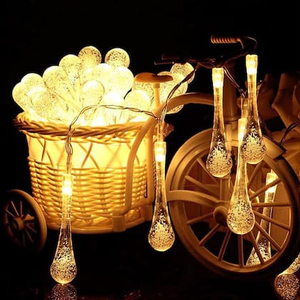 Fairy 14 Water Drop LED String Lights - Warm White Plug-in for Diwali