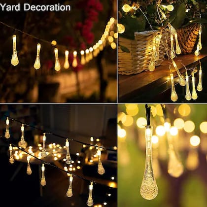 Fairy 14 Water Drop LED String Lights - Warm White Plug-in for Diwali