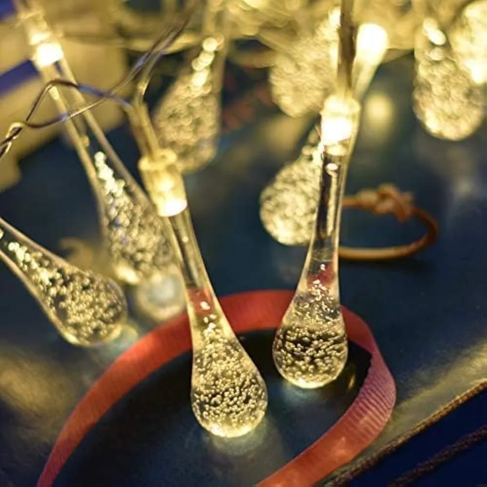 Fairy 14 Water Drop LED String Lights - Warm White Plug-in for Diwali