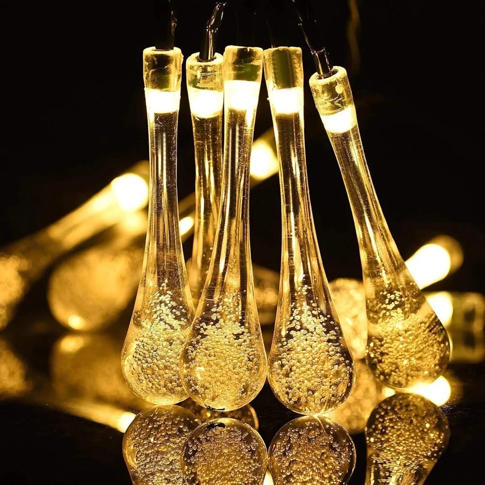 Fairy 14 Water Drop LED String Lights - Warm White Plug-in for Diwali