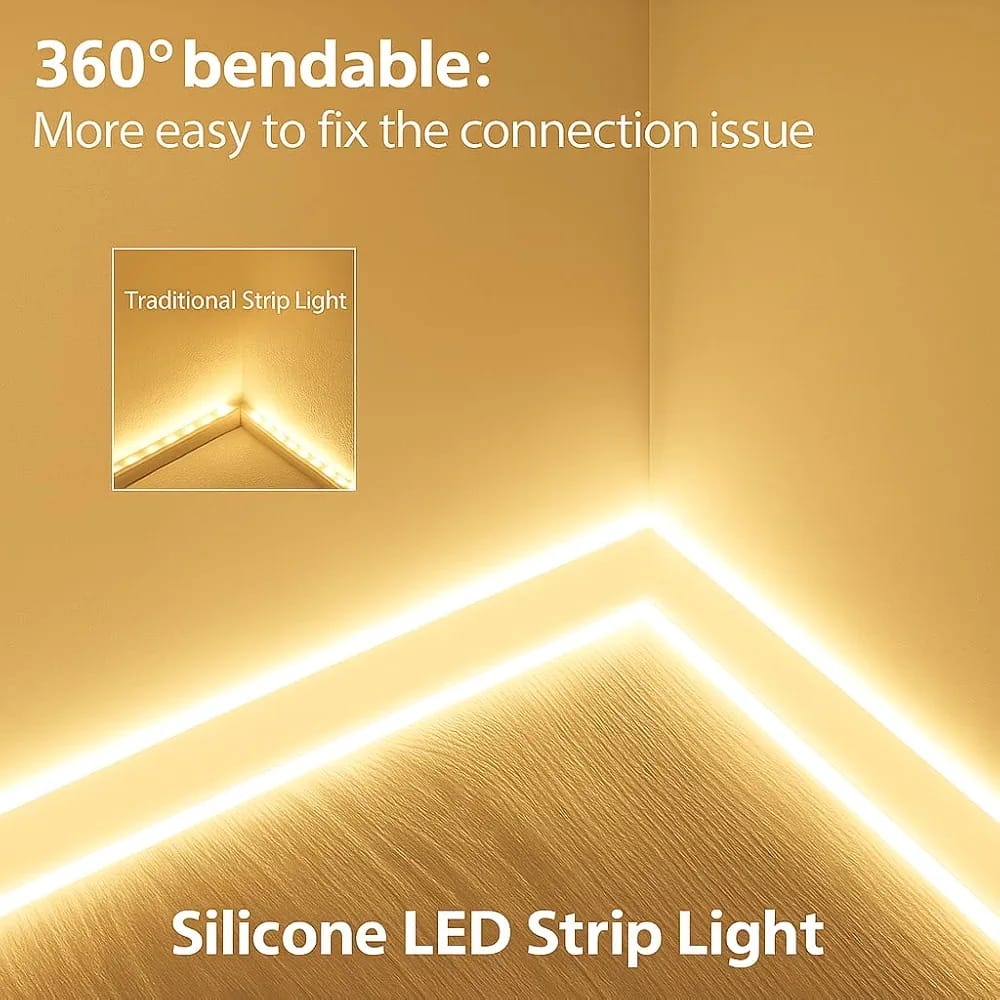 16.4 Feet,5 metre Neon LED Strip Light with 12V Adapter | Cuttable Flexible Waterproof Rope Light for Wall Decor