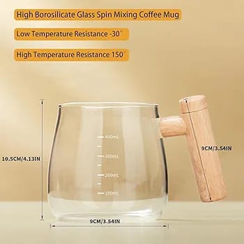 Self Stirring Mug Electric Mixing Cup High Borosilicate Glass Mixing Coffee Mug Rotating Home Office Travel