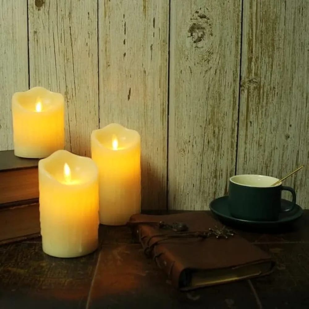 Acrylic Dancing Flame LED Tea Light Candle for Home Decoration (Pack of 12)