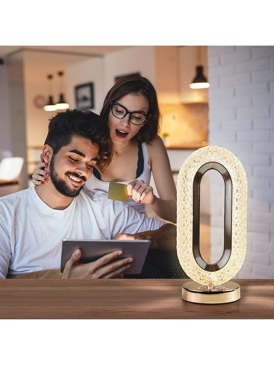 Luxury Crystal LED Table Lamp-3 Colors Dimmable with Touch