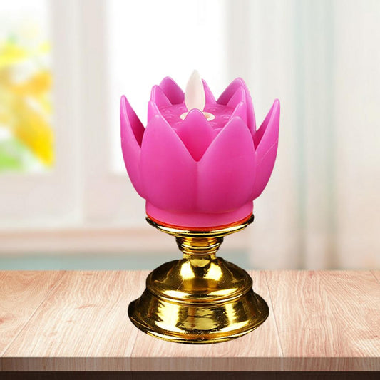 Lotus Lamp Solemn Holy Buddhist light for Outdoor Decorative Shrine Purple