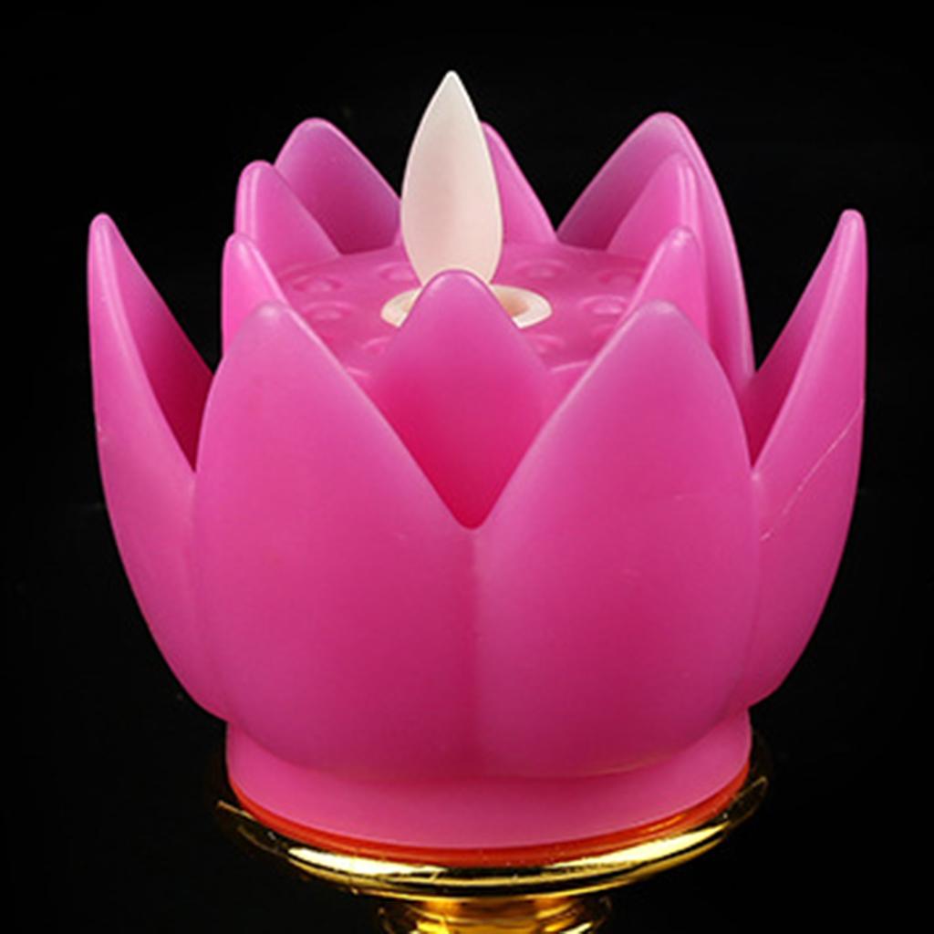 Lotus Lamp Solemn Holy Buddhist light for Outdoor Decorative Shrine Purple