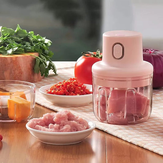 Multifunctional Electric Vegetable Cutter Set Mini Wireless Food Vegetable Chopper for Garlic USB-Rechargeable Chopper (Set of 1)