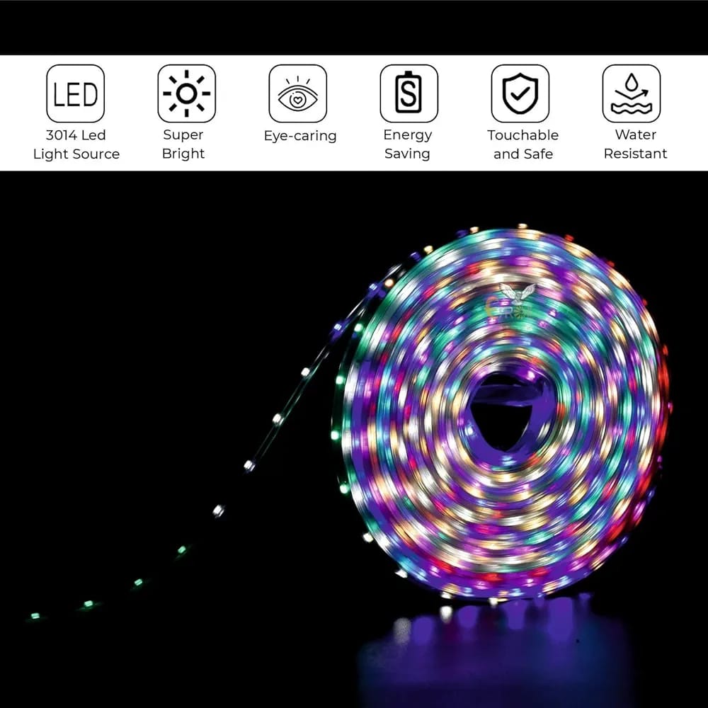 10M Rope Light Waterproof High Brightness for Indoor/Outdoor Use 1200 LEDs 10 m Multicolor Steady Strip Rice Lights