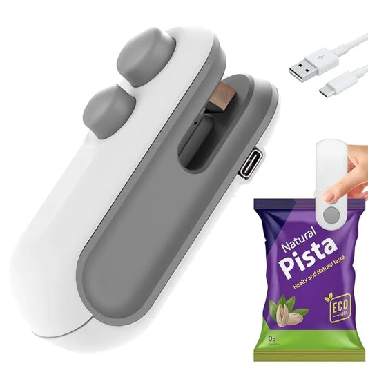 Portable Mini Sealing Machine 2 in 1 USB Rechargeable Magnetic Bag Sealer Heat Seal with Cutter