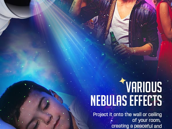Astronaut Galaxy Projector Night Light – 360° Rotating Nebula Star Projector